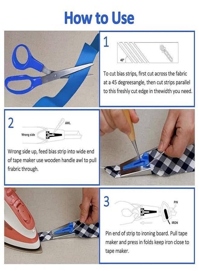 GEMSY مجموعة أدوات صنع شريط الحواف المائل من Gemsy، متوفرة بأحجام 6 مم، 12 مم، 18 مم، و25 مم | مجموعة أدوات تشطيب حواف الأقمشة للخياطة، وتصميم الأزياء، والأعمال اليدوية، والمشاريع المنزلية - Image 5